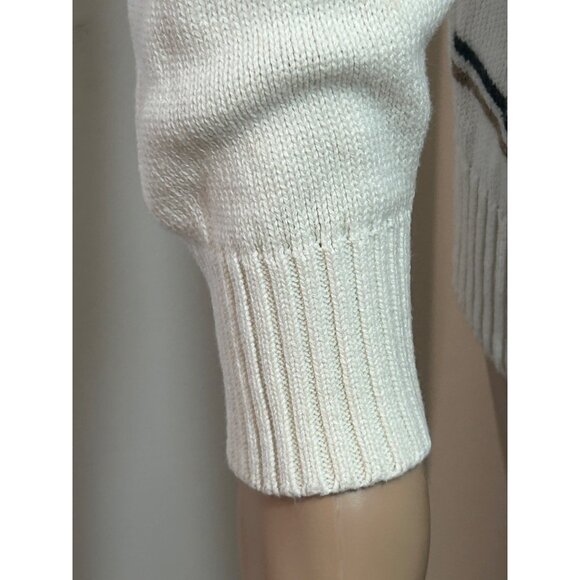 Oscar De La Renta Men’s Sweater Pullover Vtg M Cream Geometric Pattern Cotton - Picture 11 of 16